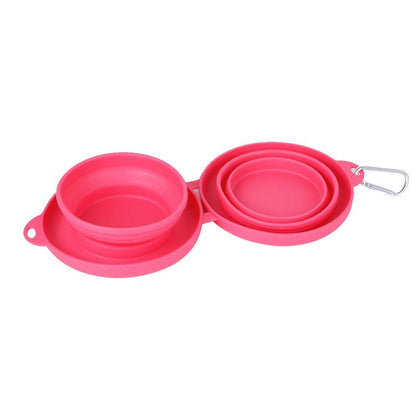 Double Collapsible Pet Feeding Bowl Set - Convenient And Portable Dog And Cat Bowls